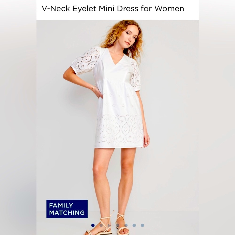White Eyelet Mini Dress